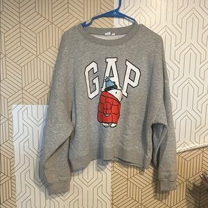 GAP x Peanuts Gray Sweatshirt with Snoopy Graphic